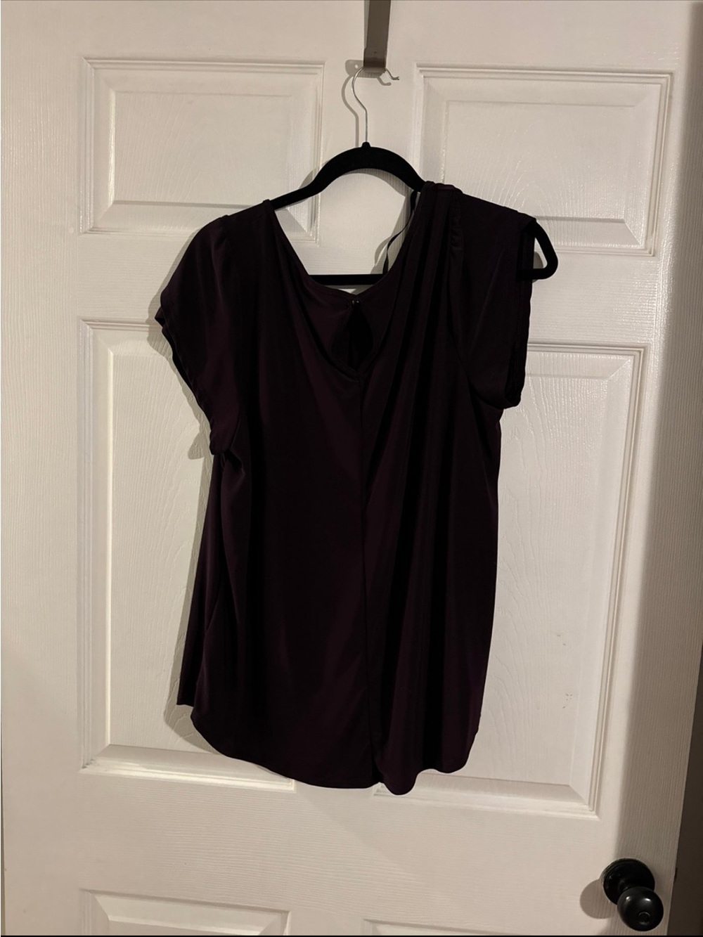 AUW Women’s Short Sleeve Blouse in Plum
